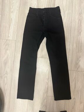 MOTHER Black High Rise Straight Leg Jeans - The Tomcat